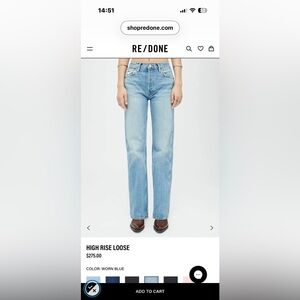 Re/Done 90s high rise loose sz 27